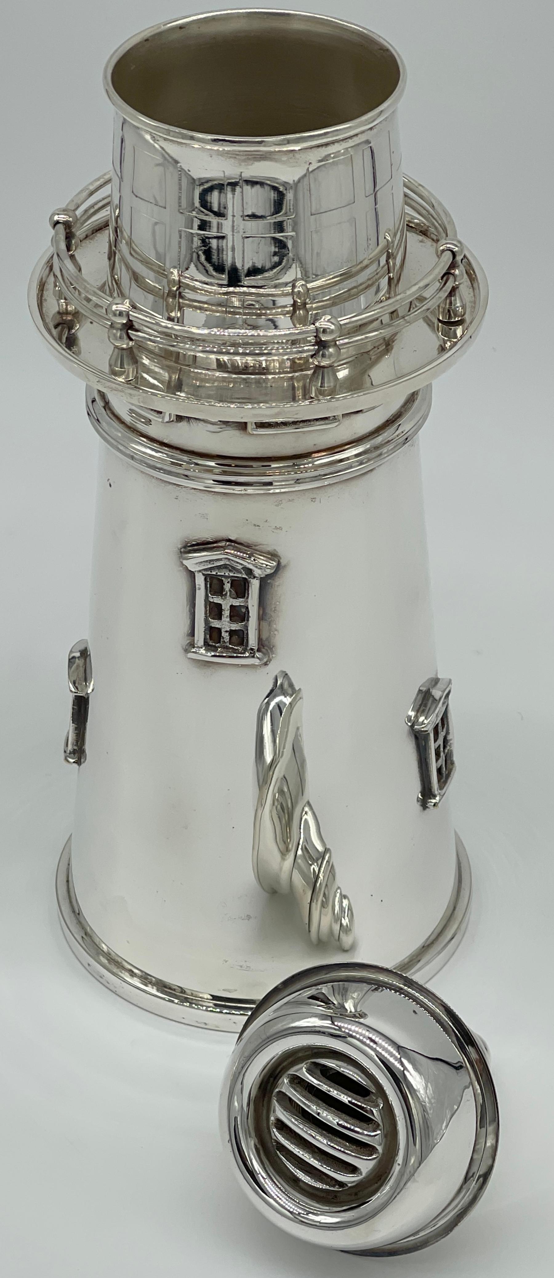 20th Century Silverplated Lighthouse Form Cocktail Shaker by James Deakin & Sons For Sale