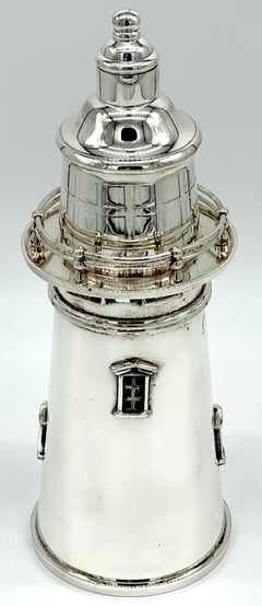 Vintage Silverplated Lighthouse Form Cocktail Shaker by James Deakin & Sons
