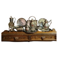 Service de table vintage en métal argenté : Wm Rogers, Oneida, Leonard, Sheridan-19 Pieces