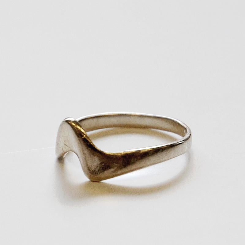 Mid-20th Century Silverring with a Hook 1950s-1960s Scandinavia For Sale