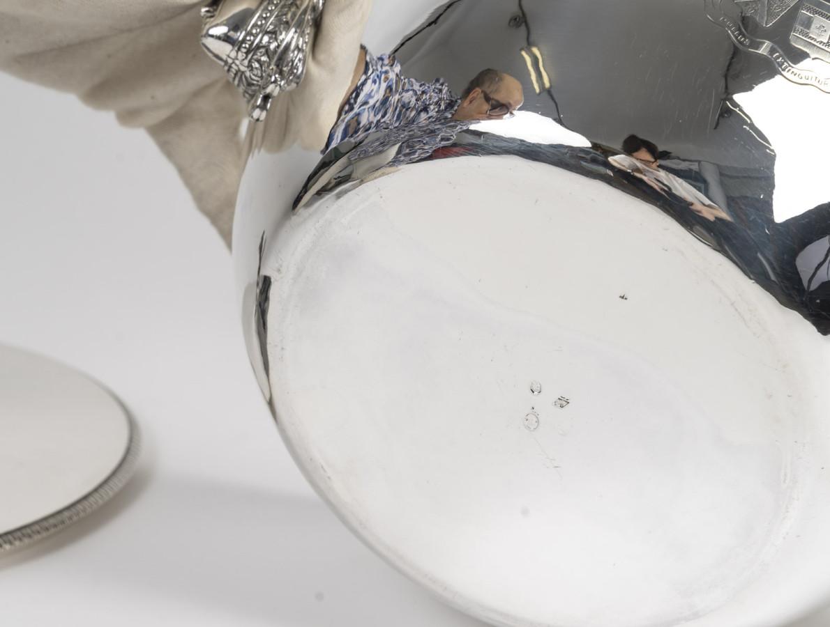 Silversmith BOUILLET - Covered solid silver vegetable dish, 1st Empire period For Sale 8
