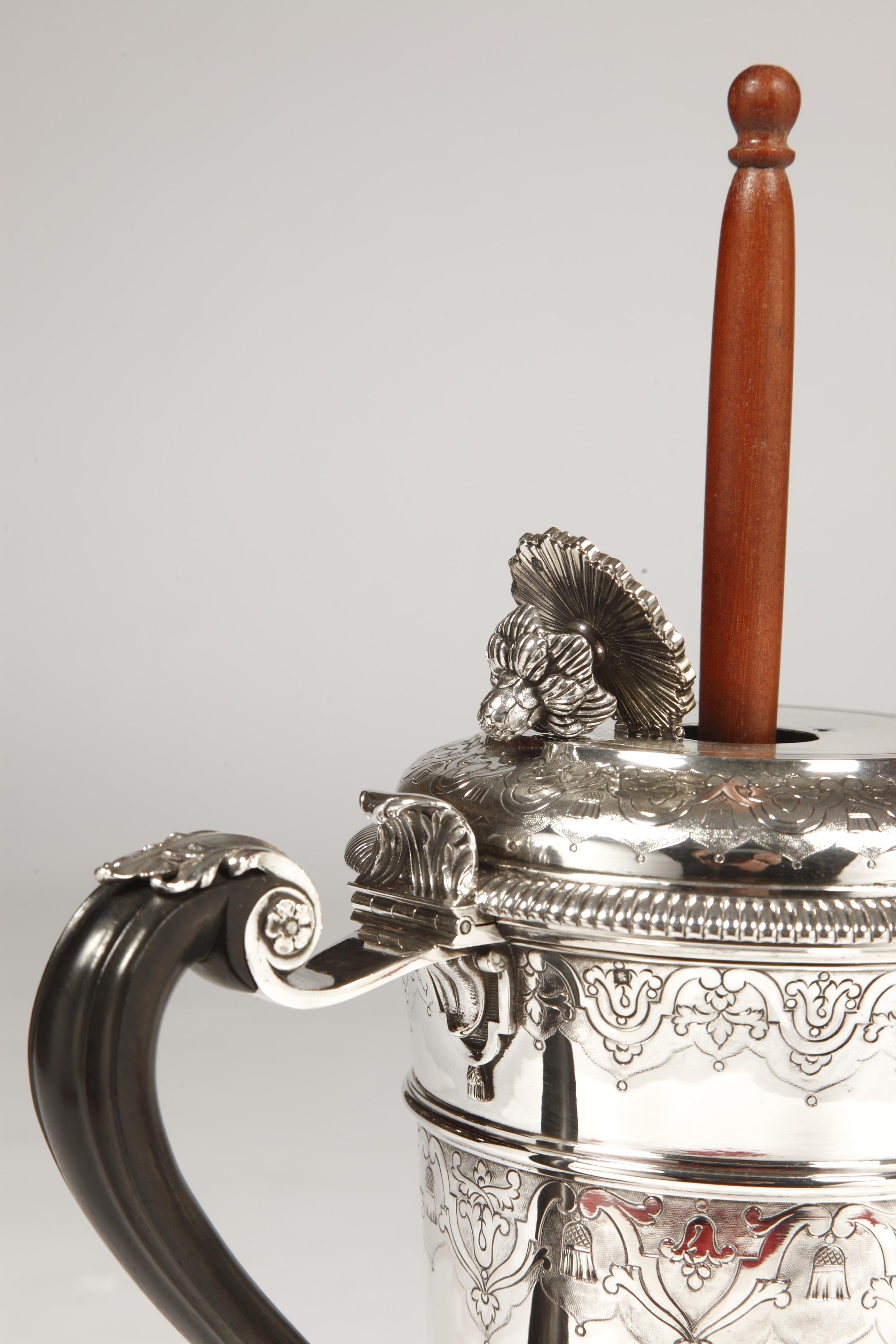 Silversmith Cardeilhac - Chocolate Maker In Sterling Silver End Of XIXth Century In Excellent Condition For Sale In SAINT-OUEN-SUR-SEINE, FR