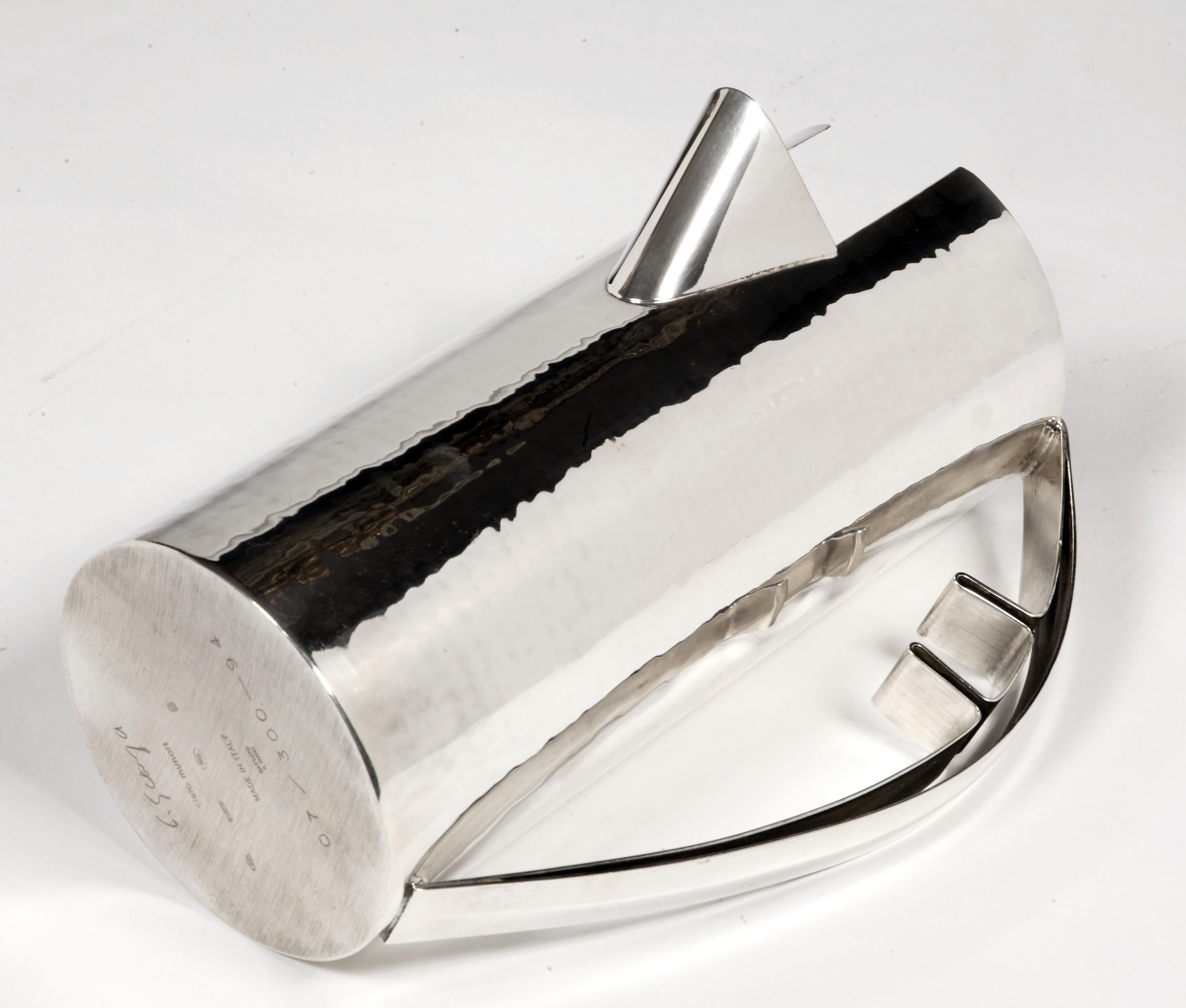 Silversmith: Carlo Scarpa - Pitcher In Sterling Silver Northern Italy Twentieth For Sale 6