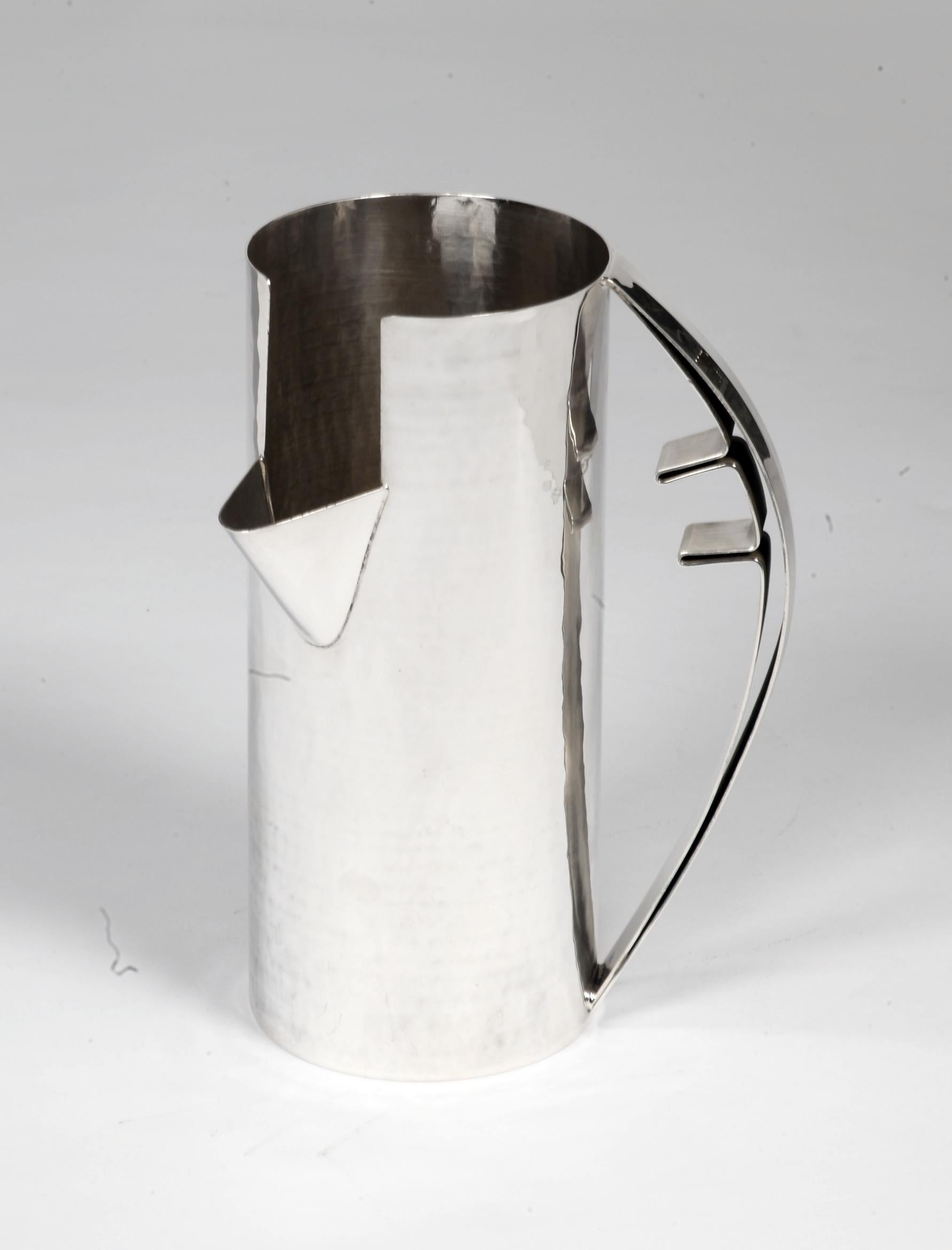 Italian Silversmith: Carlo Scarpa - Pitcher In Sterling Silver Northern Italy Twentieth For Sale