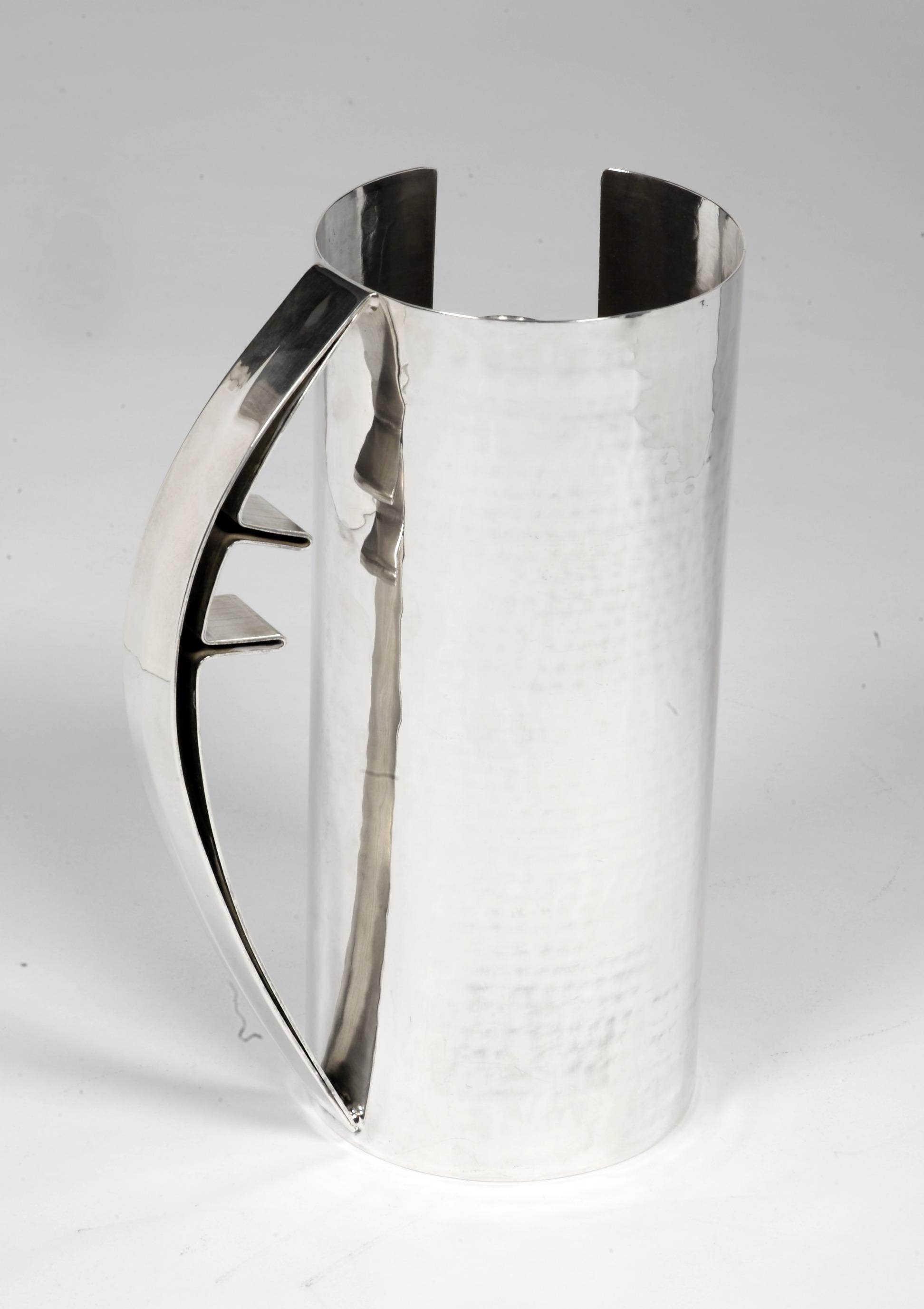 20th Century Silversmith: Carlo Scarpa - Pitcher In Sterling Silver Northern Italy Twentieth For Sale