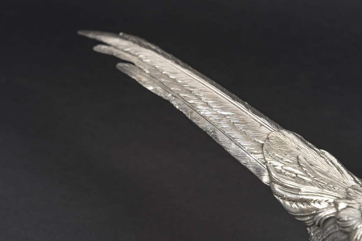 Silversmith ESCHWEGE – Pair of Solid Silver Pheasants, 20th Century 3