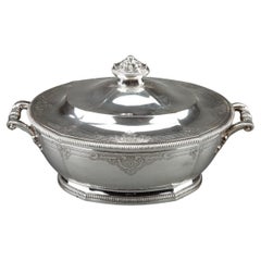 Silversmith h. Lapparra - covered soup tureen in solid silver late 19th century