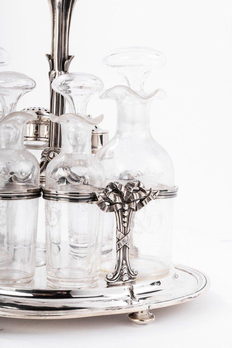 Silversmith Odiot - Cruet / Vinegar In Solid Silver/Crystal Late 19th Century For Sale 4