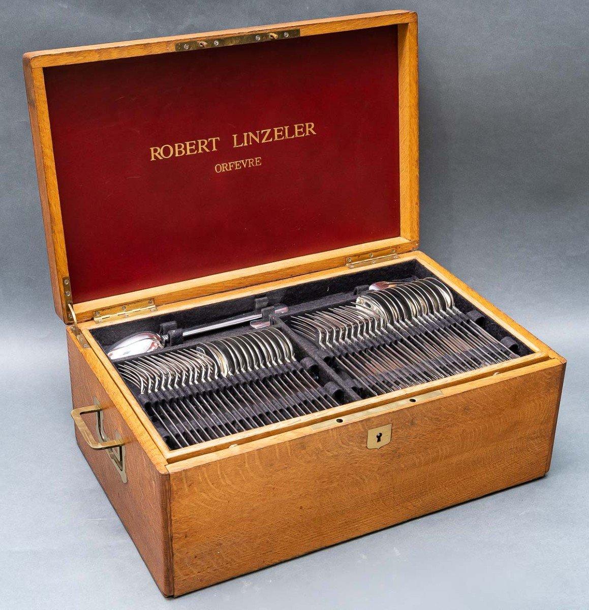 Art Deco Silversmith R. Linzeler & Peters - silver cutlery set 125 pieces circa 1930 For Sale