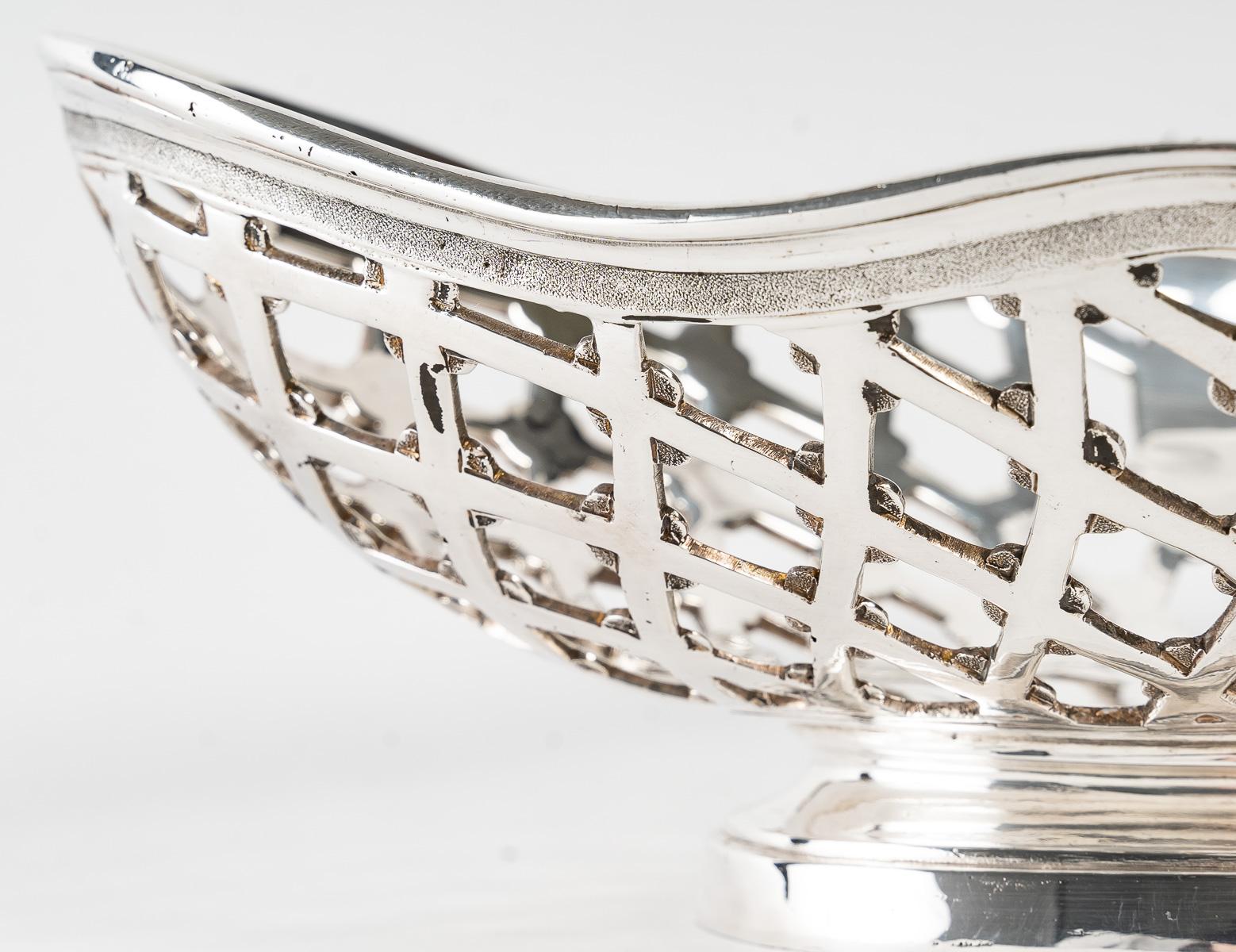 Silversmith Souche Lapparra - Solid Silver Basket Circa 20th Century For Sale 11