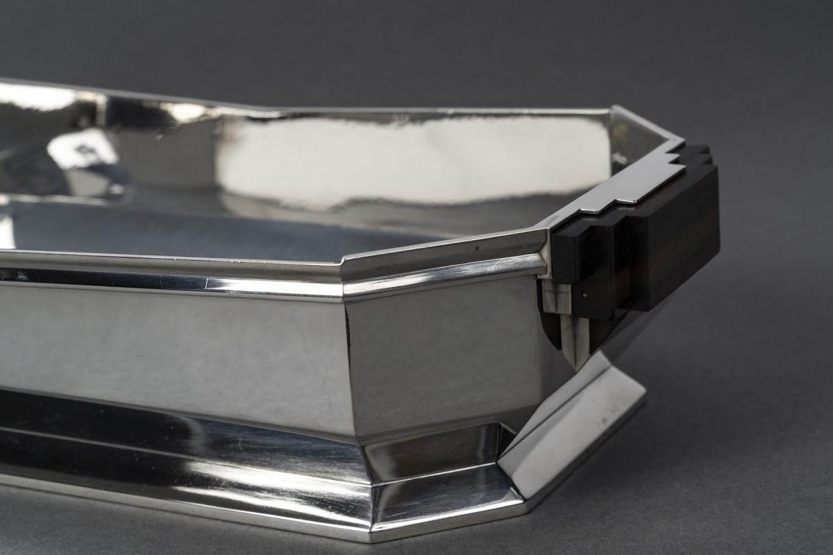 French SILVERSMITH TETARD – STERLING SILVER PLANTER, Art Deco period, 1930 For Sale