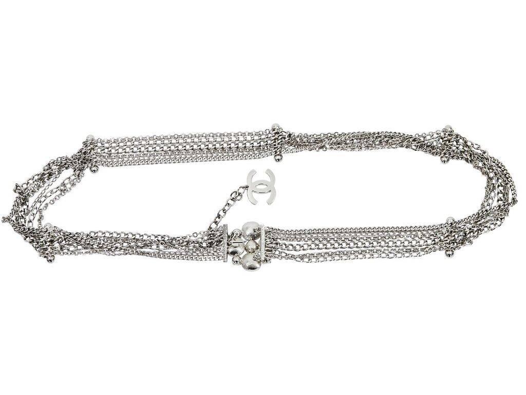 Gray Silvertone Chain Multi-Chain Belt