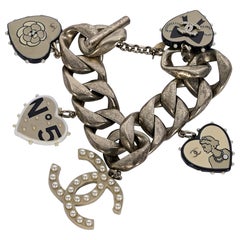 Chanel Silvertone Charm Bracelet