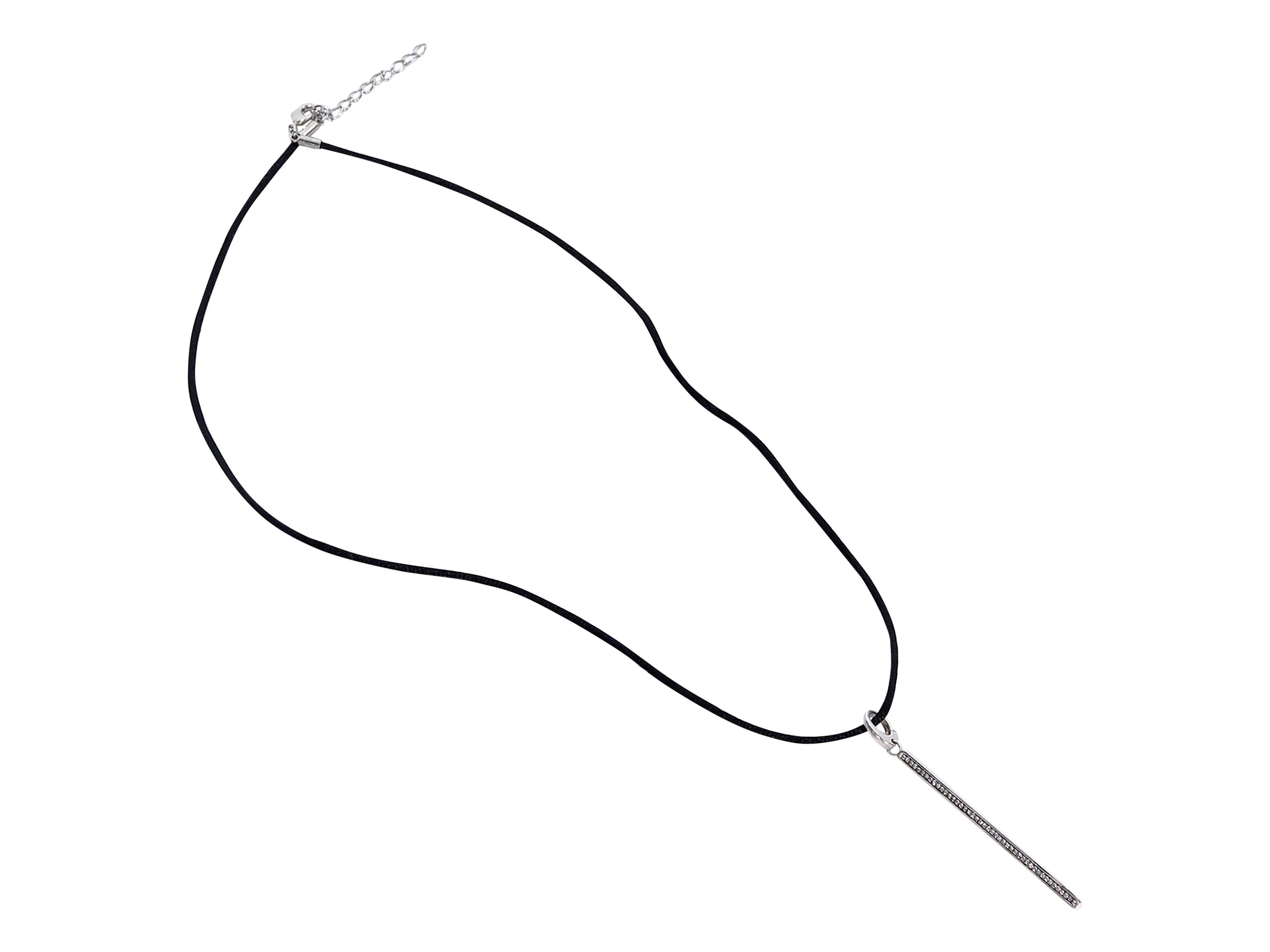 Product details:  Silvertone diamond bar pendant necklace by Ippolita.  Adjustable lobster clasp closure.  Silvertone hardware.  23