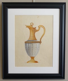 Silverware drawing : crystal and vermeil ewer - Boulenger catalog