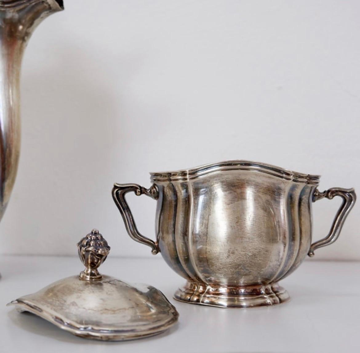 Set da tè e caffè a cinque pezzi Silverware In condizioni buone in vendita a Linkebeek, BE
