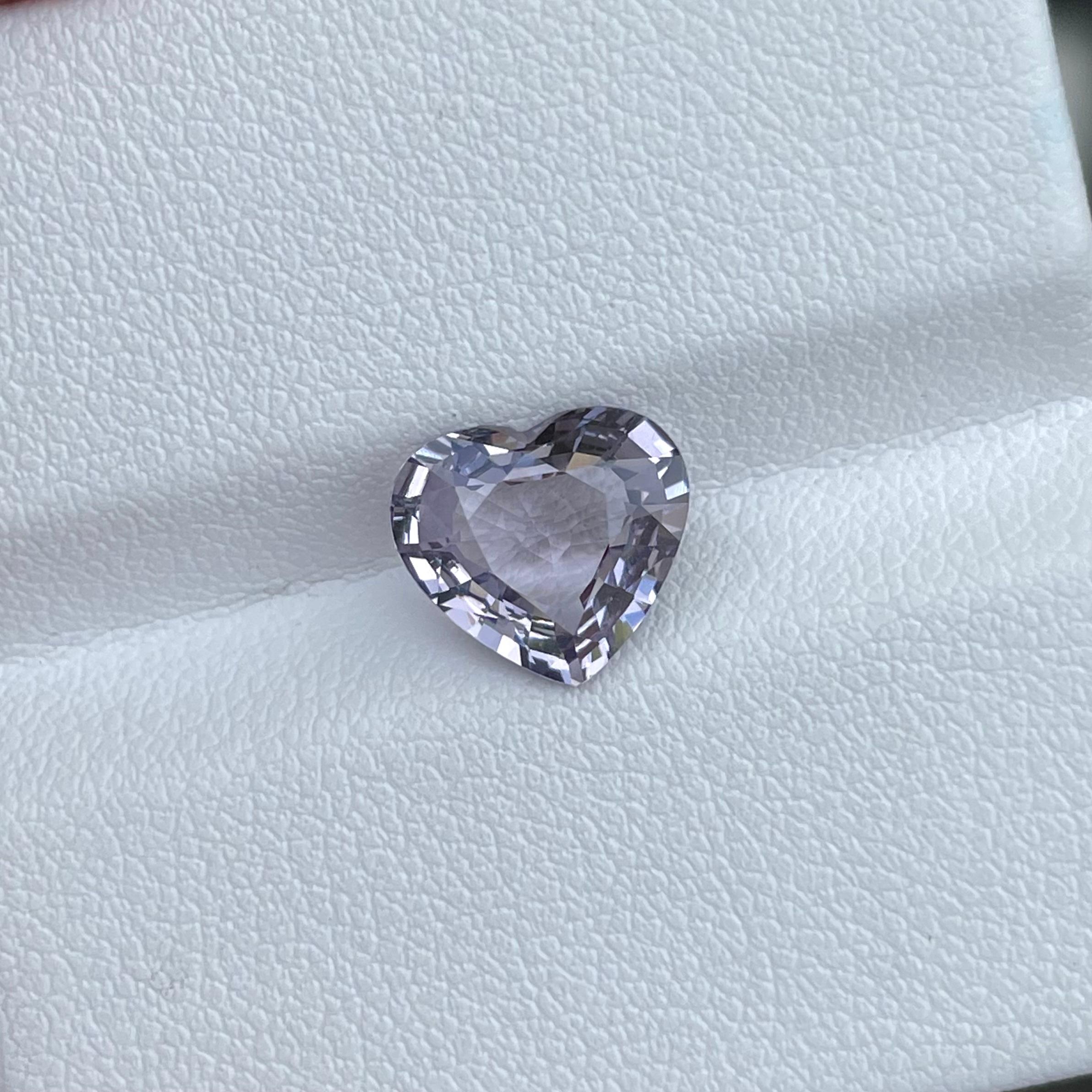 Modern Silvery Gray Burmese Spinel 2.60 carats Heart Cut Natural Loose Gemstone For Sale