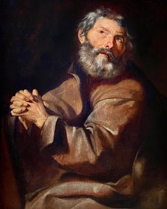 Italienisches Gemälde eines alten Meisters aus dem 17. Jahrhundert – Monk im Gebet – Genova