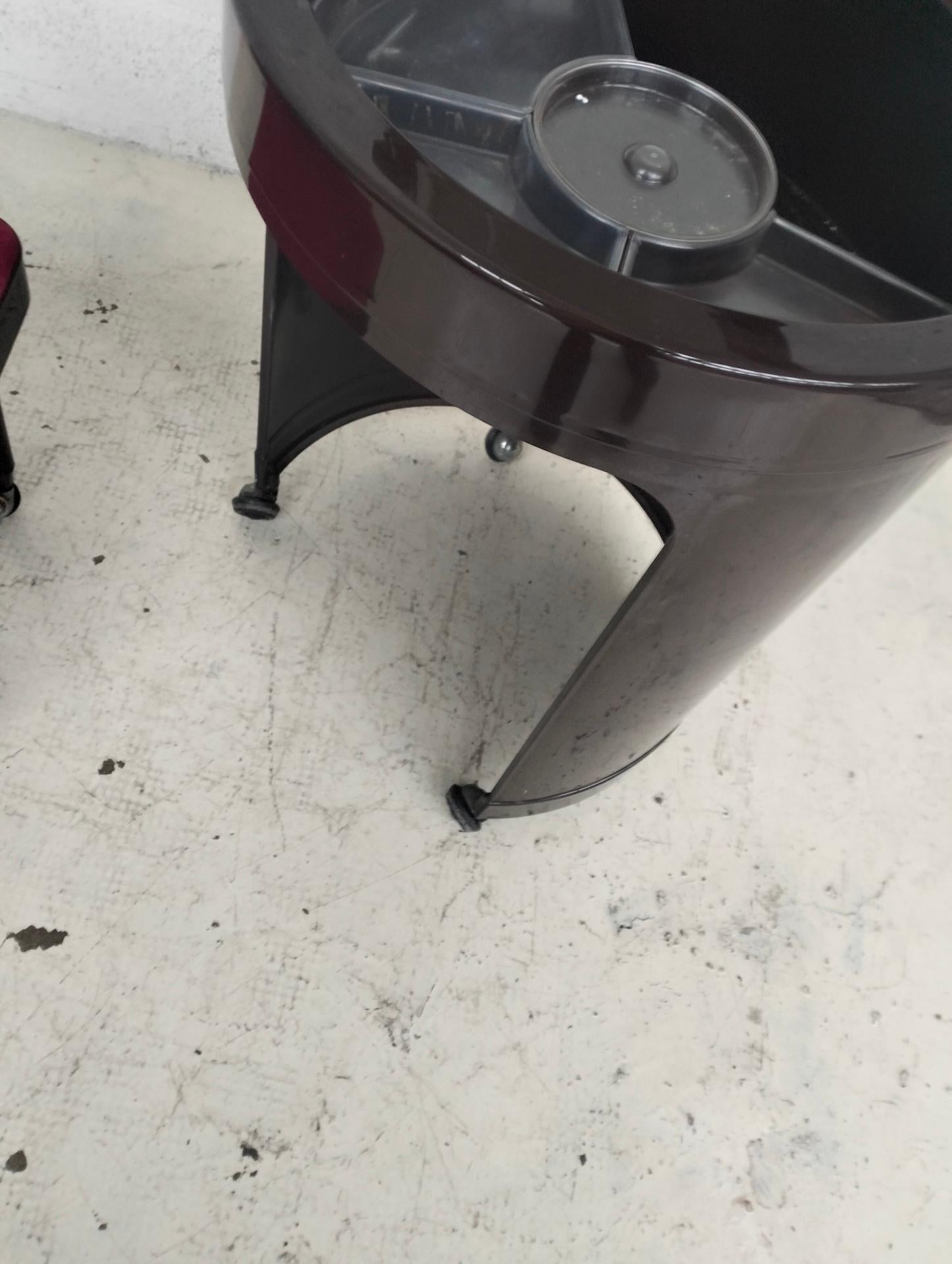 Silvi red Vanity table on wheels by Studio Kastilia , 1970s For Sale 4