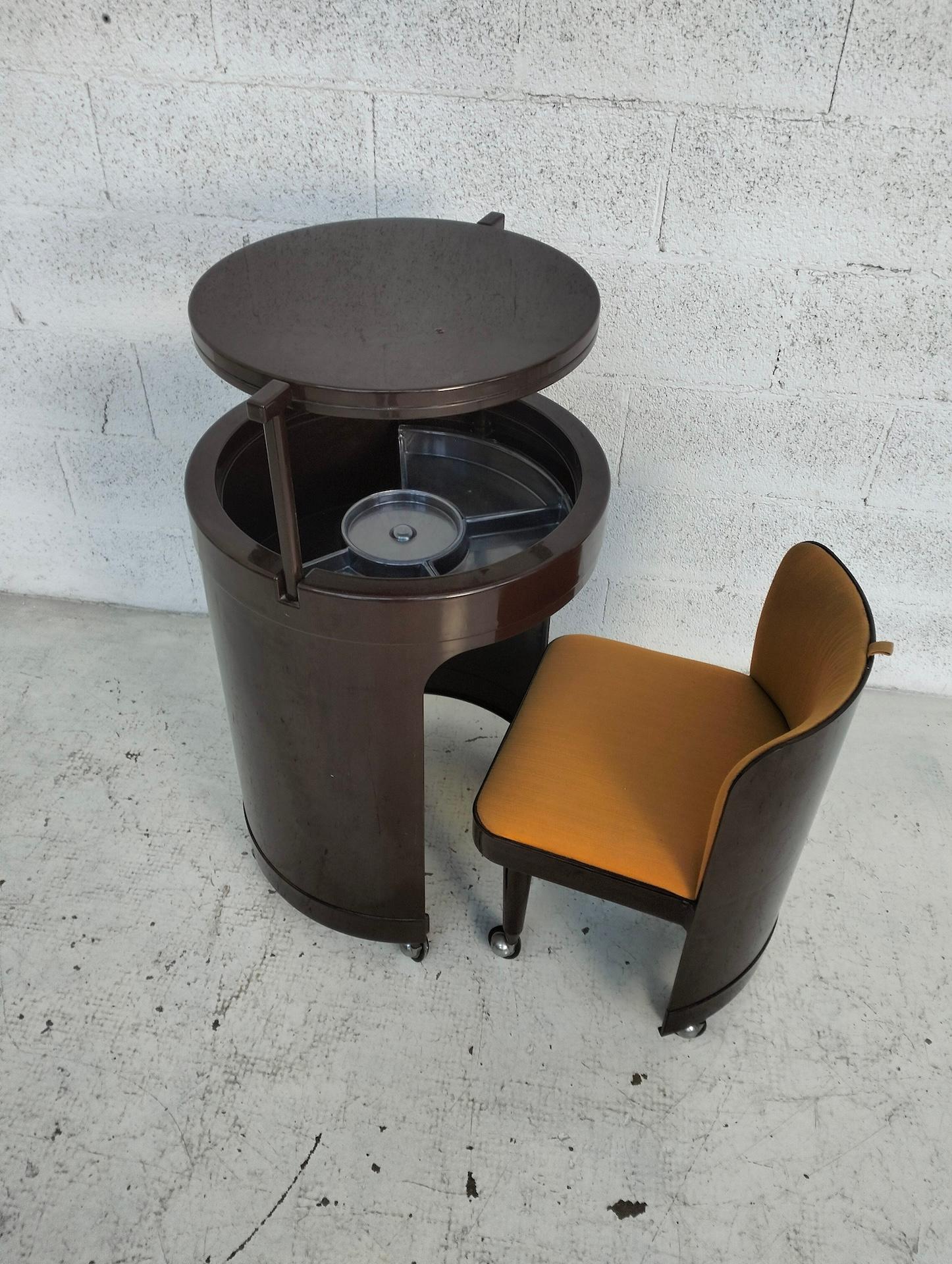 Fabric Silvi Vanity table on wheels  by Studio Kastilia, 1970s For Sale