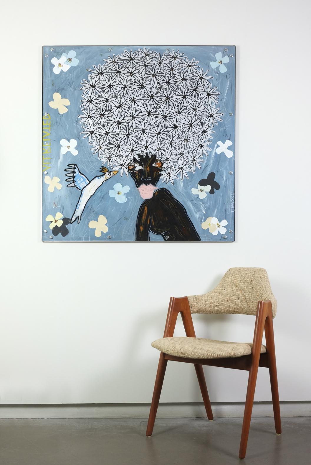 Técnica mixta contemporánea - Silvia Calmejane - Mujer, Flores, Papel, Color 3