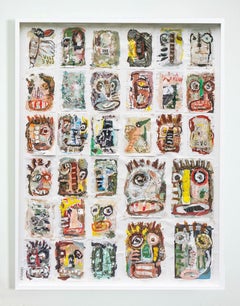 Contemporary mixed media - Silvia Calmejane - Colour, Faces, Art Brut
