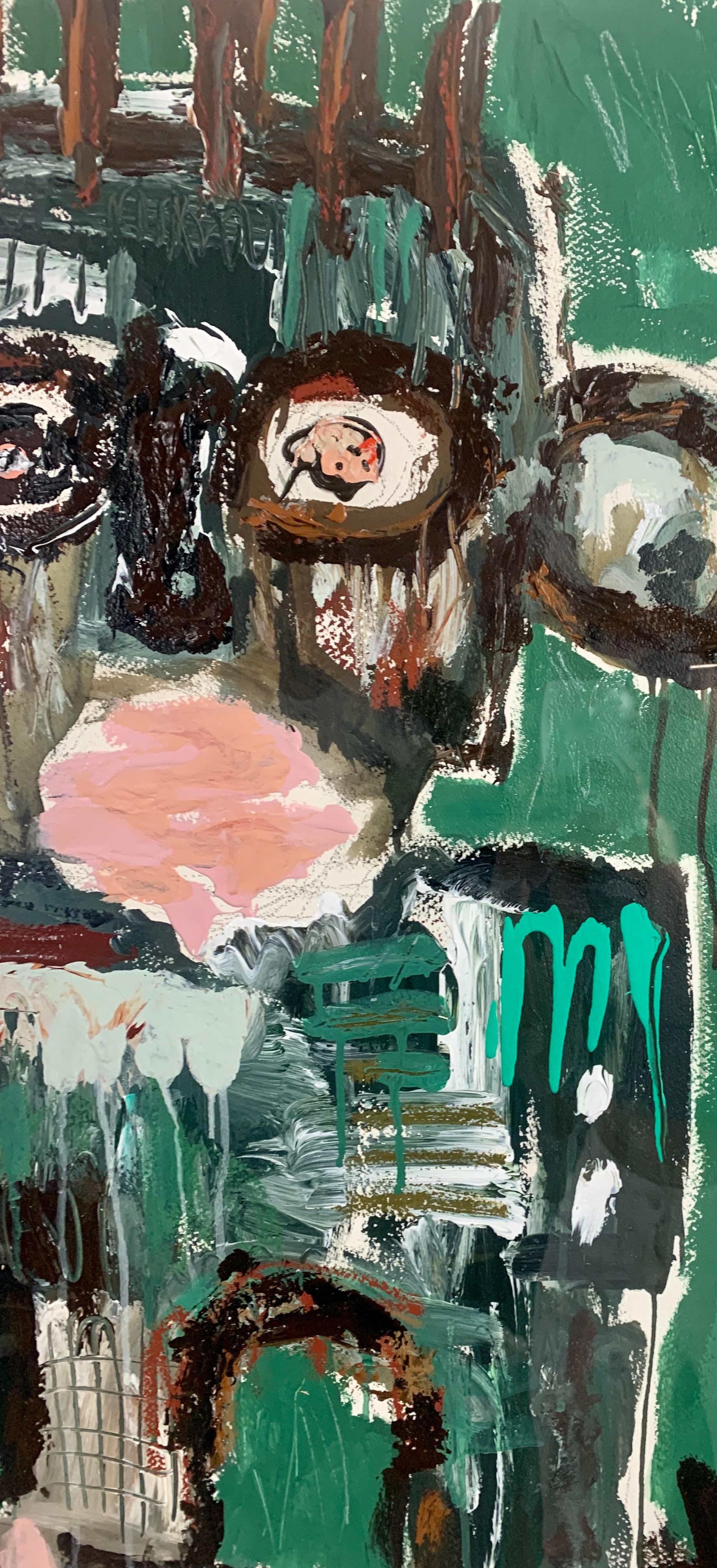 „Green related“, Gemälde von Silvia Calmejane (39x29,5