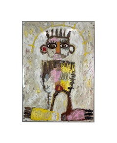 "Welcome his light", painting by Silvia Calmejane, 66 x 40 in, 2025