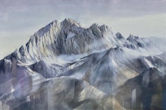 Dolomites great mountains painting by italian watercolorist