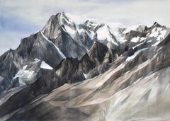 Majestic european white mountain landscape by poetic italian painter 