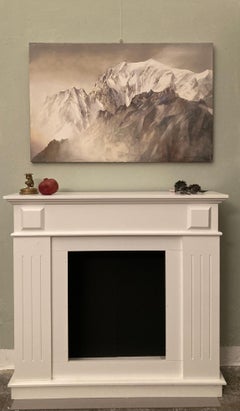 Mont Blanc dolomites painting by Italian master watercolorist