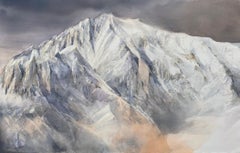 Peinture à l'aquarelle Mont blanc du maître peintre italien