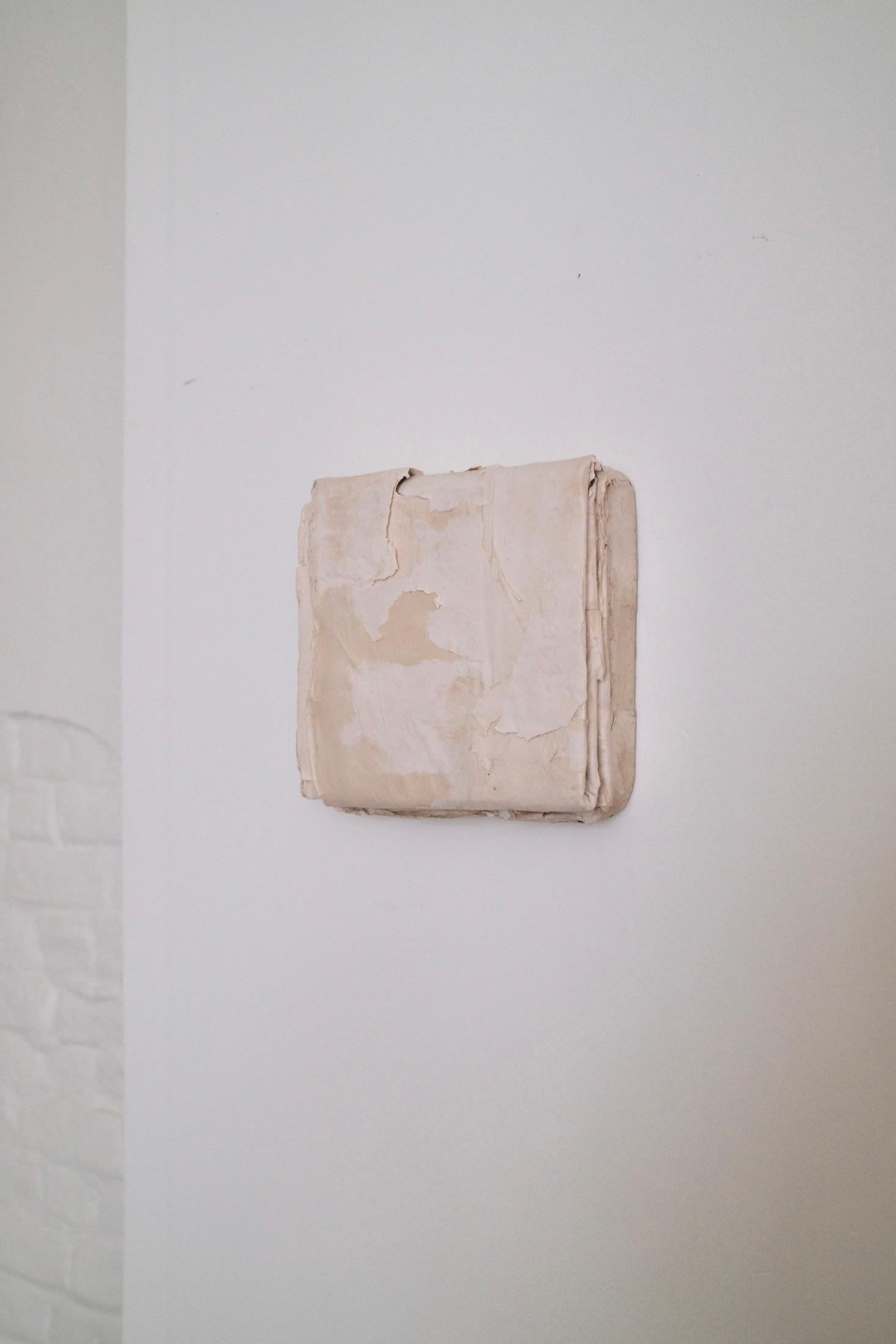 Raw Minimalist Textured Paper Composition in White, 2024 - 'Carte Mute I' For Sale 4