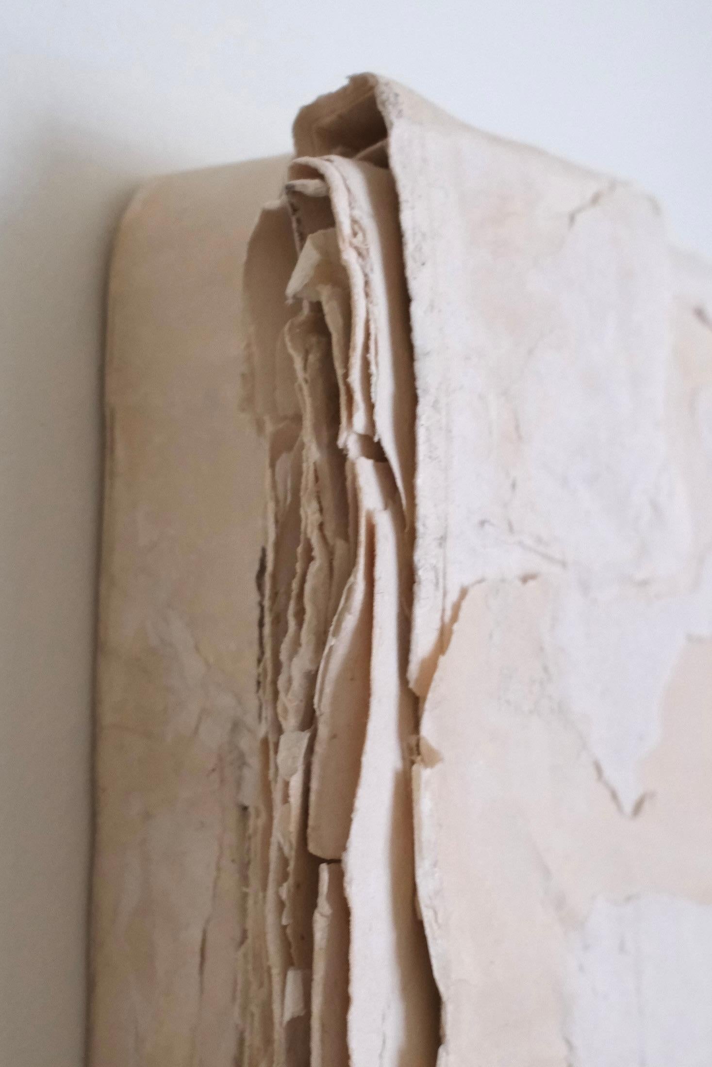 Raw Minimalist Textured Paper Composition in White, 2024 - 'Carte Mute I' For Sale 8