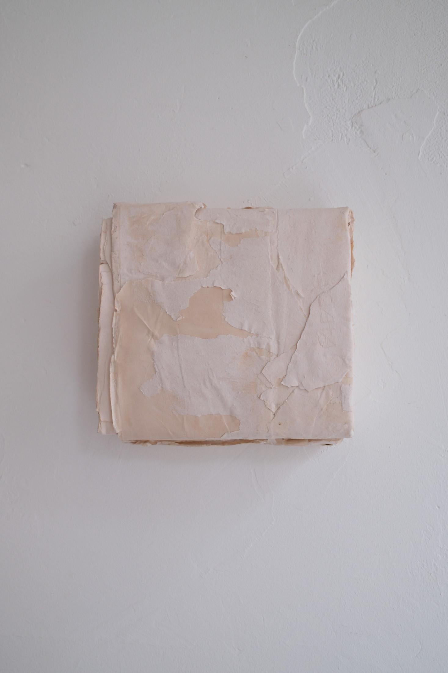 Raw Minimalist Textured Paper Composition in White, 2024 - 'Carte Mute I' - Contemporary Mixed Media Art by Silvia De Marchi