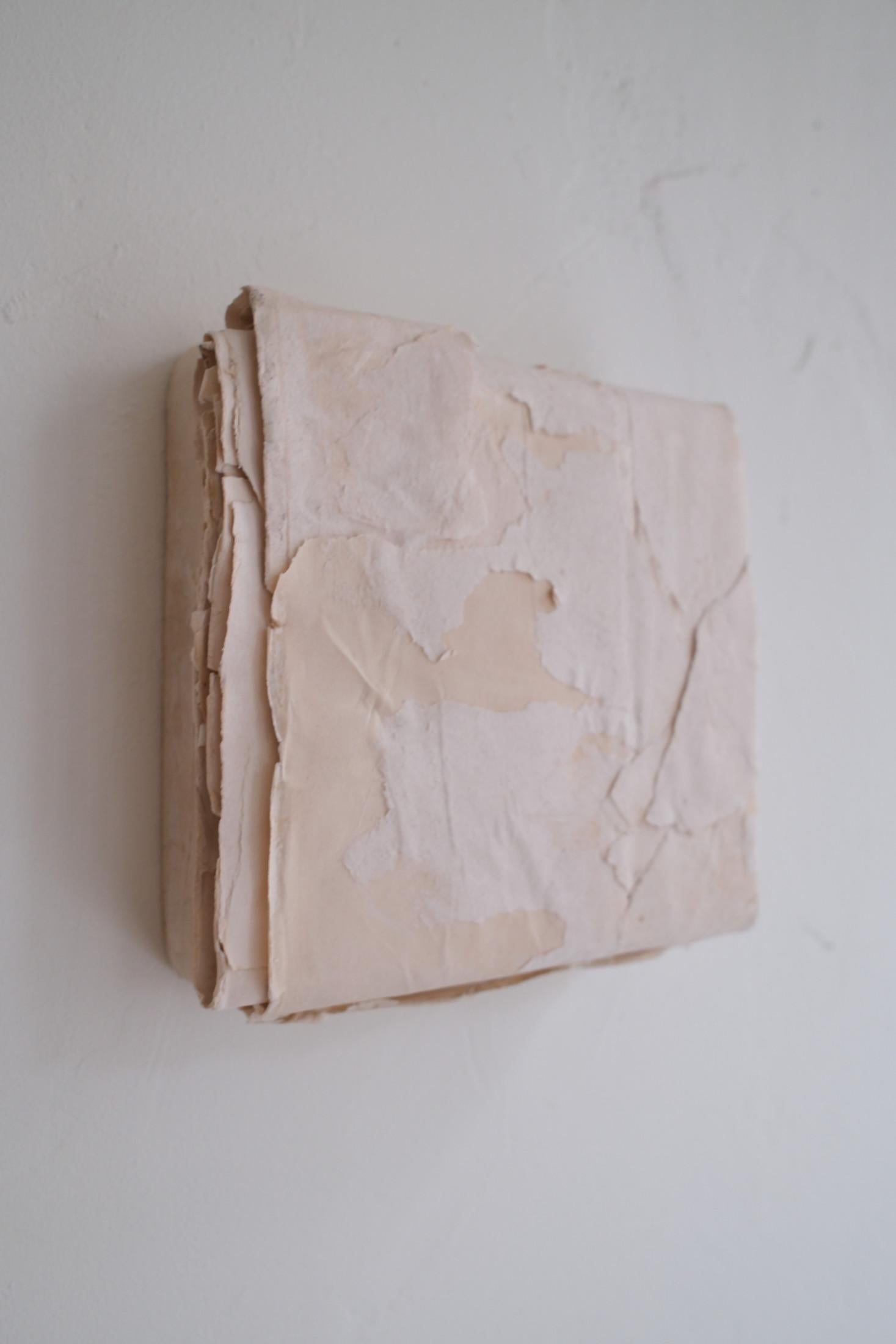 Raw Minimalist Textured Paper Composition in White, 2024 - 'Carte Mute I' For Sale 1