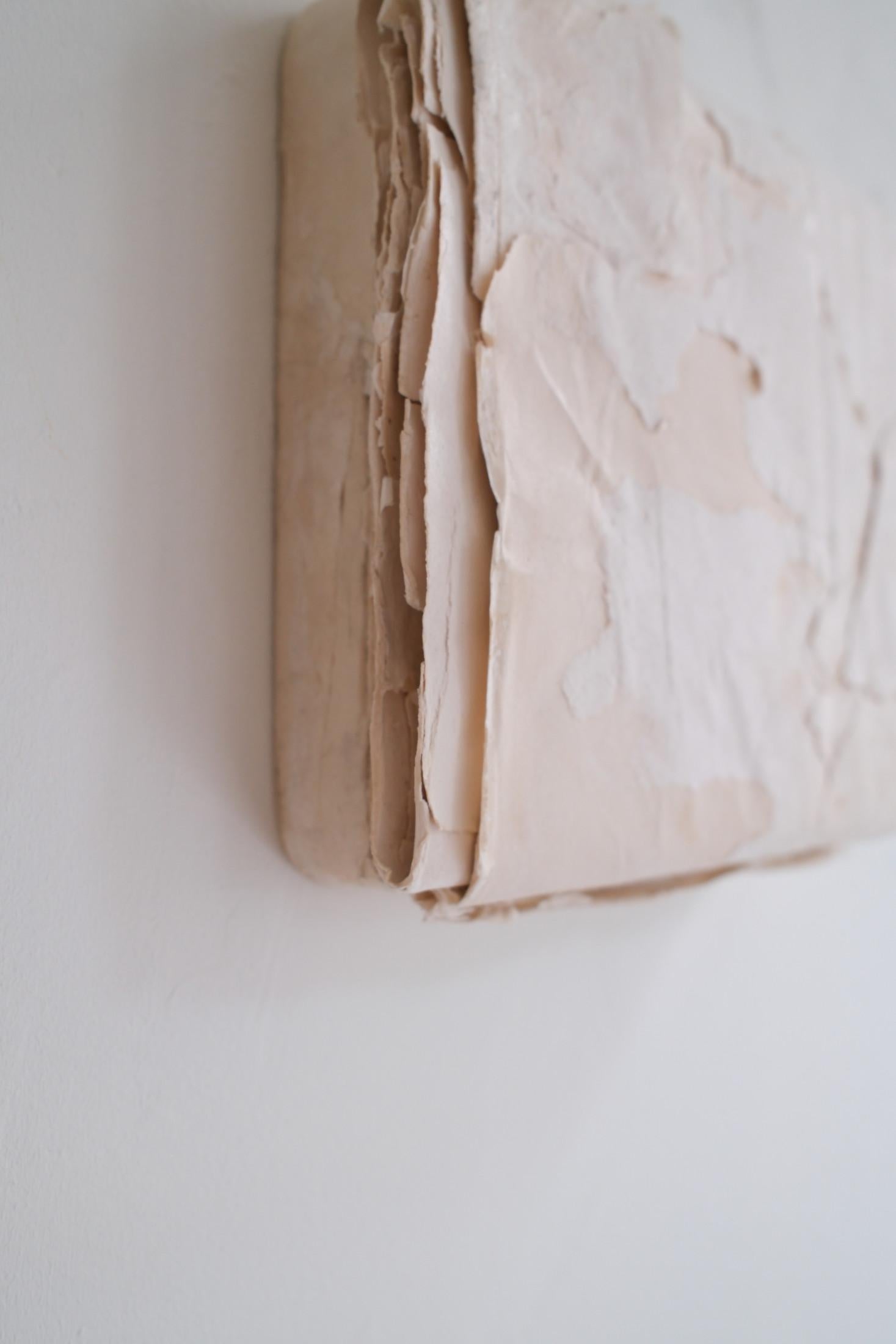 Raw Minimalist Textured Paper Composition in White, 2024 - 'Carte Mute I' For Sale 2