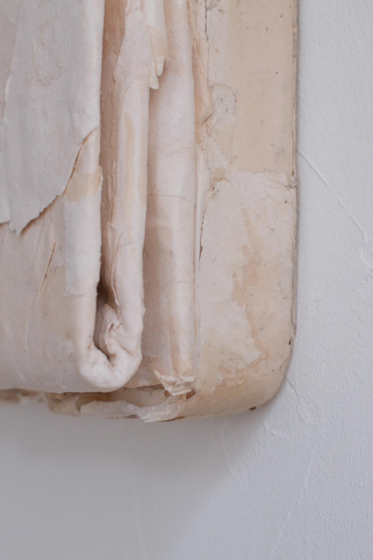 Raw Minimalist Textured Paper Composition in White, 2024 - 'Carte Mute I' For Sale 3