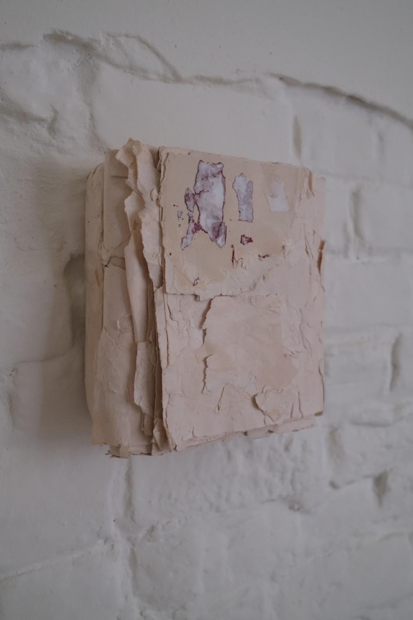 Raw Minimalist Textured Paper Composition in White, 2024 - 'Carte Mute II' For Sale 2