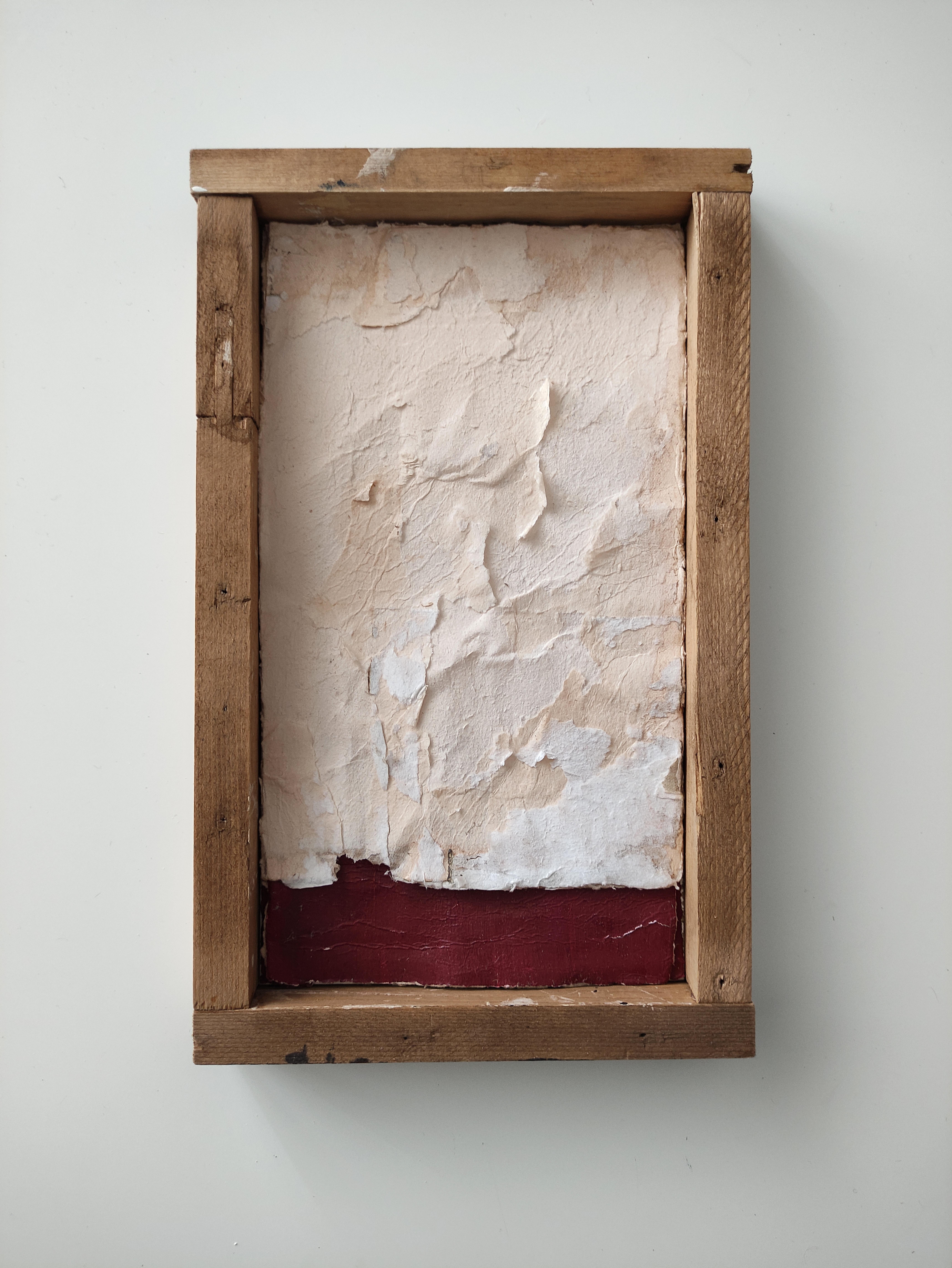 Technique mixte minimaliste sur papier, encadrée en bois, 2024 - 'Cartolina 2' - Art de Silvia De Marchi