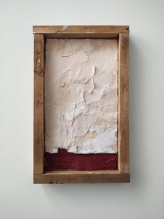 Minimalist Mixed Media on Paper, Framed in Wood, 2024 - 'Cartolina 2'