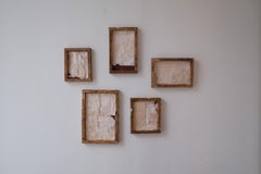 Minimalist Mixed Media on Paper, Framed in Wood, 2024 - 'Cartolina 5'