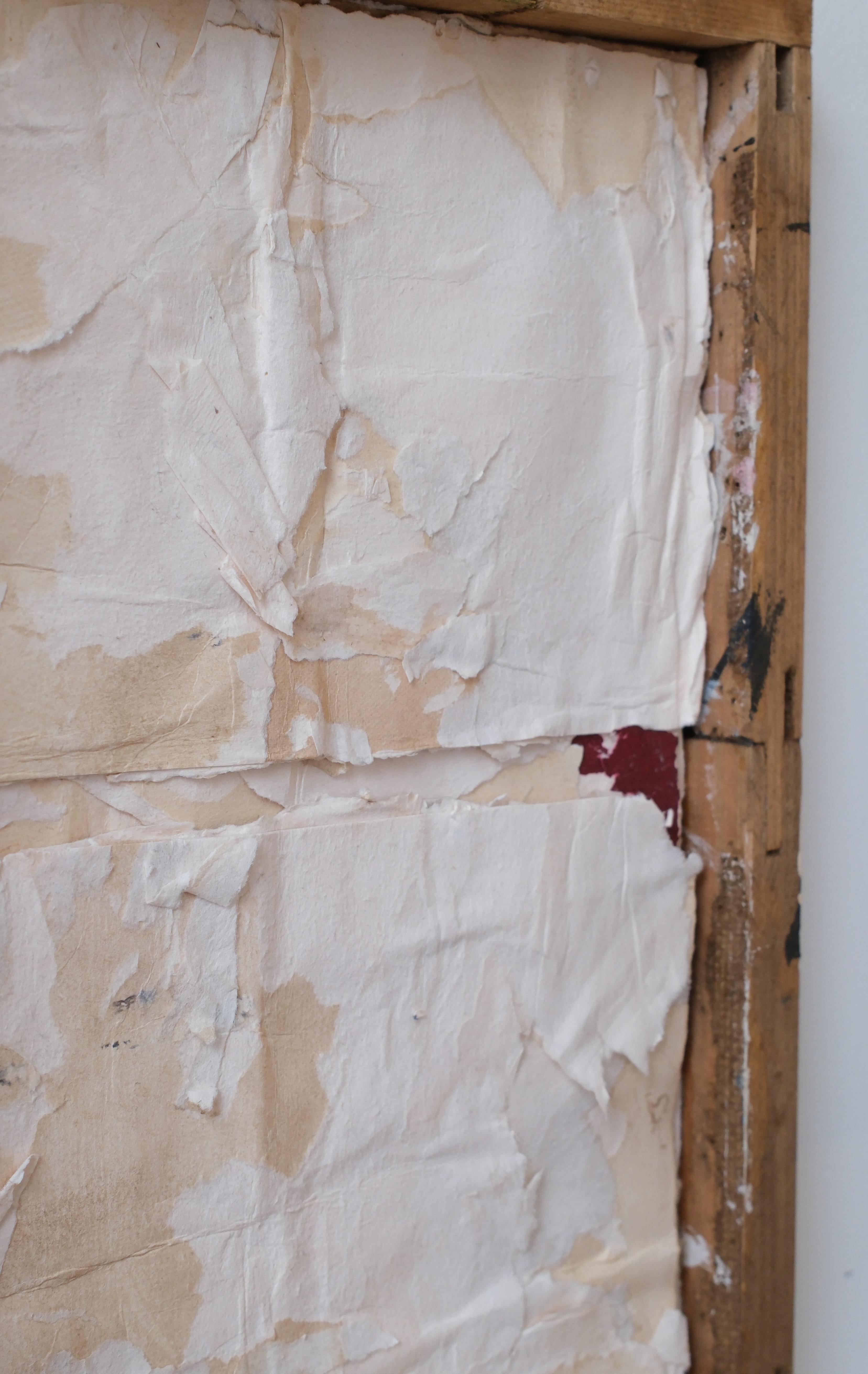 Technique mixte minimaliste sur papier, encadrée en bois, 2024 - 'Cartolina 5' en vente 2