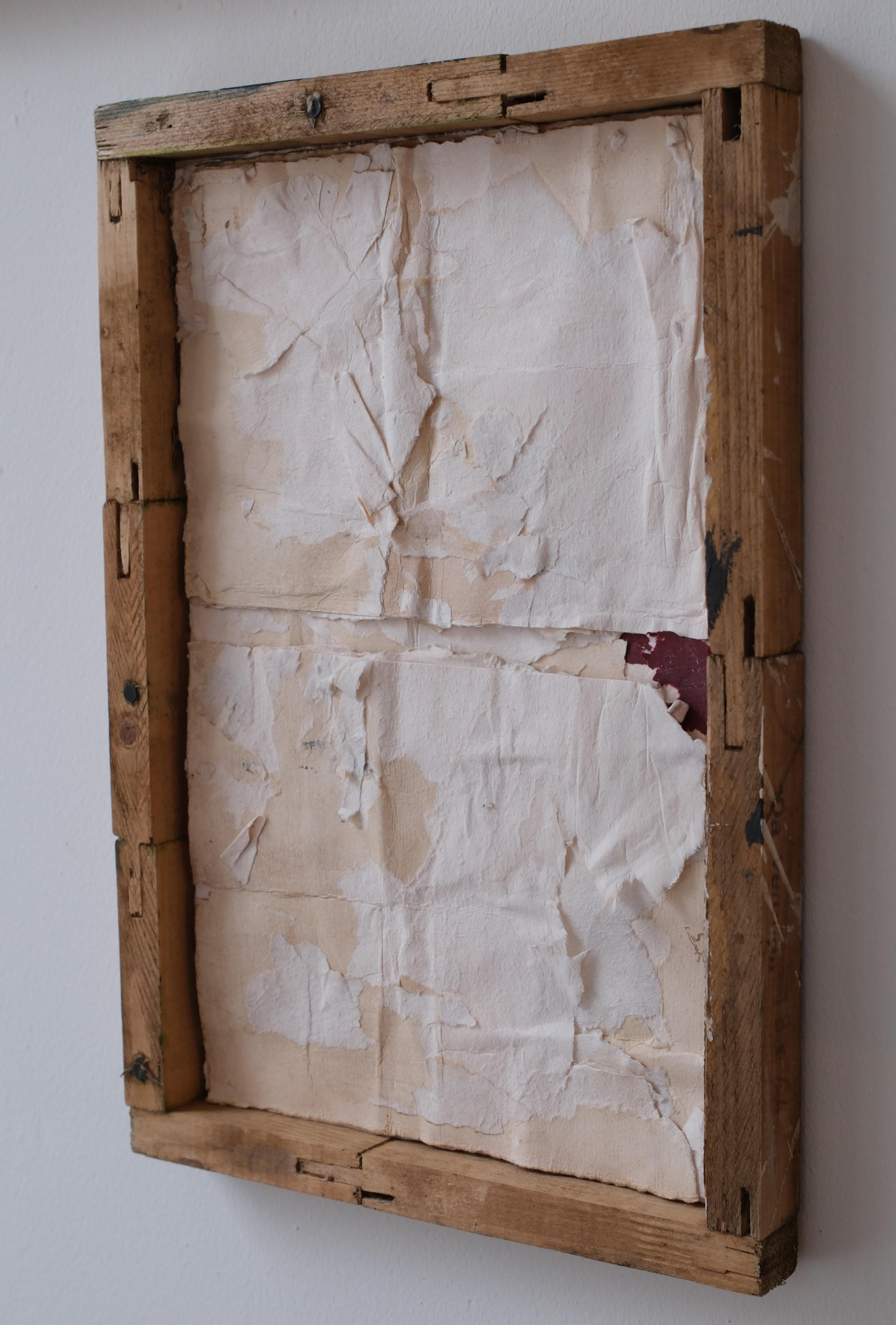 Technique mixte minimaliste sur papier, encadrée en bois, 2024 - 'Cartolina 5' en vente 3
