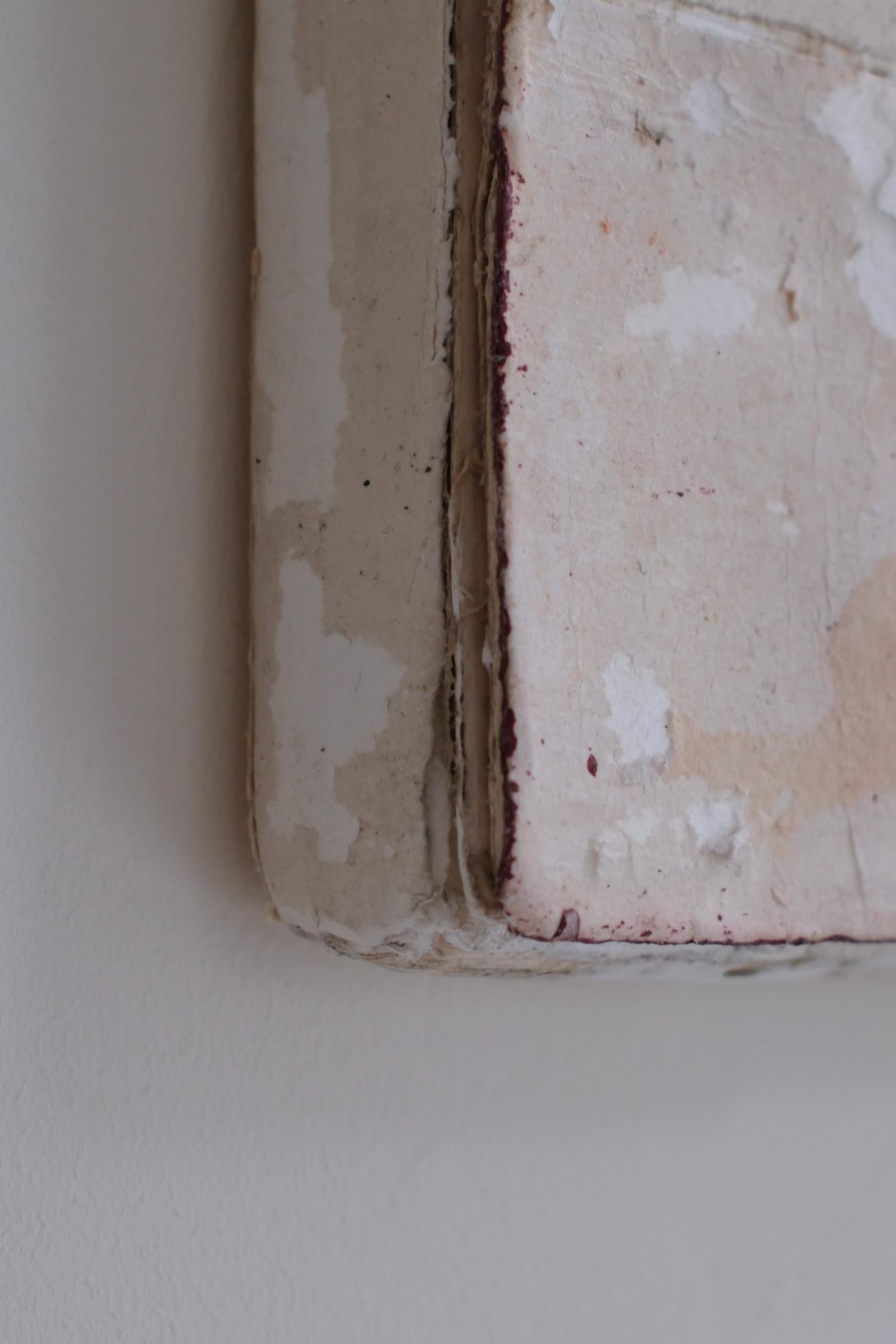 Timeworn Paper Artwork in White and Red, 2024 - 'Color Lento' For Sale 5