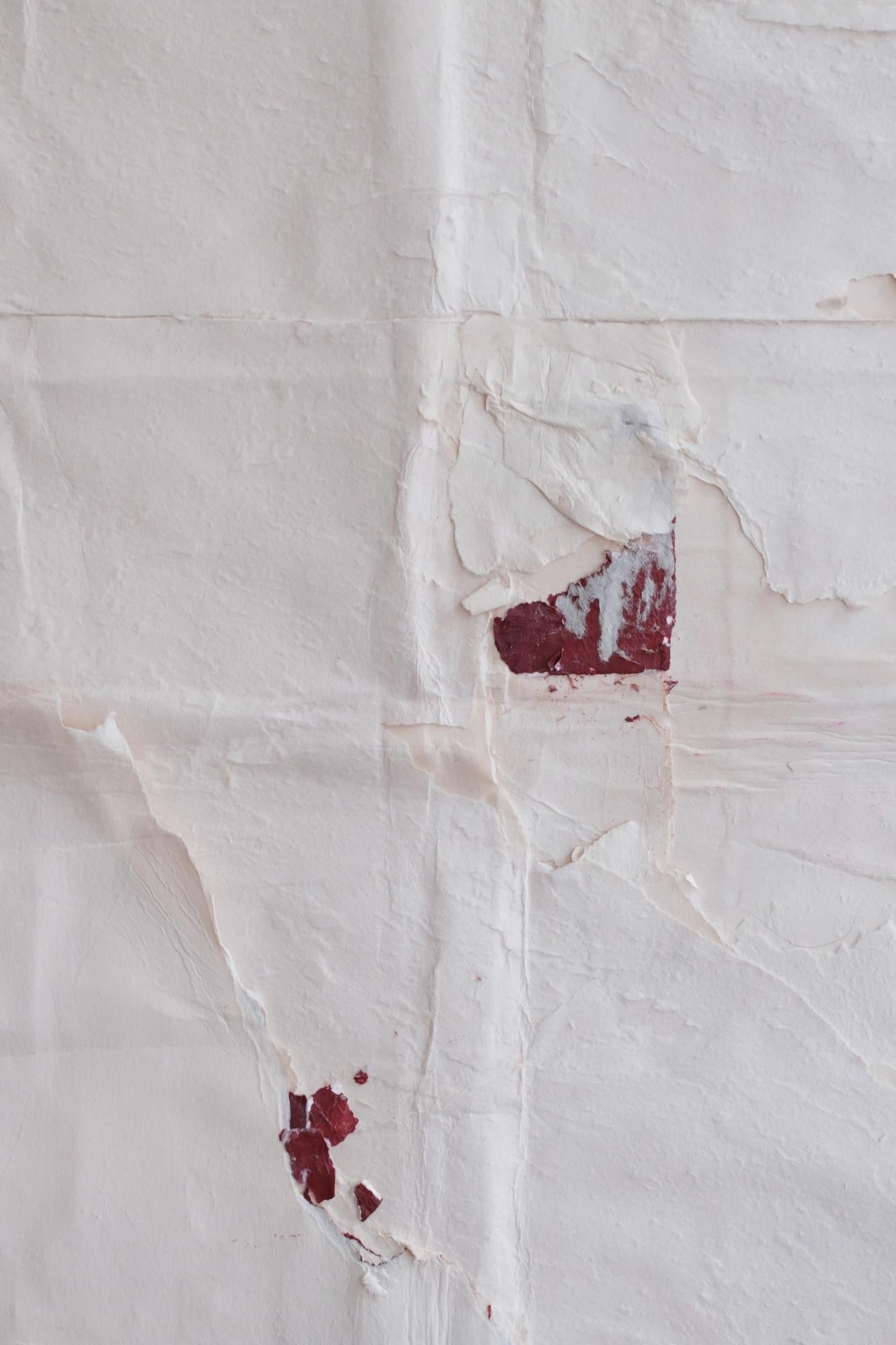 Minimalist White Paper Composition on Bamboo, 2024 - 'Impronta 06' For Sale 2