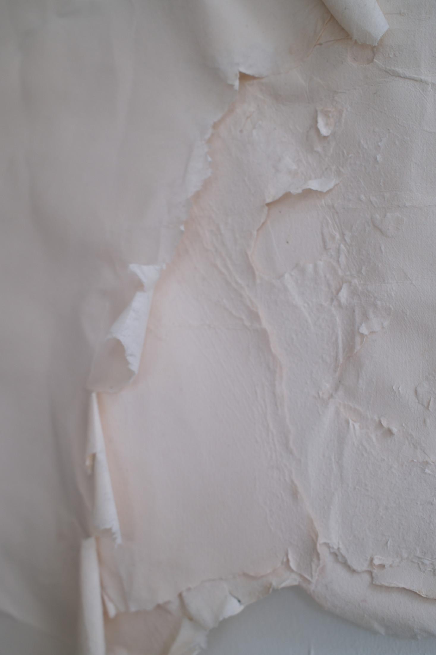 Minimalist White Paper Composition on Bamboo, 2024 - 'Impronta 2' For Sale 4