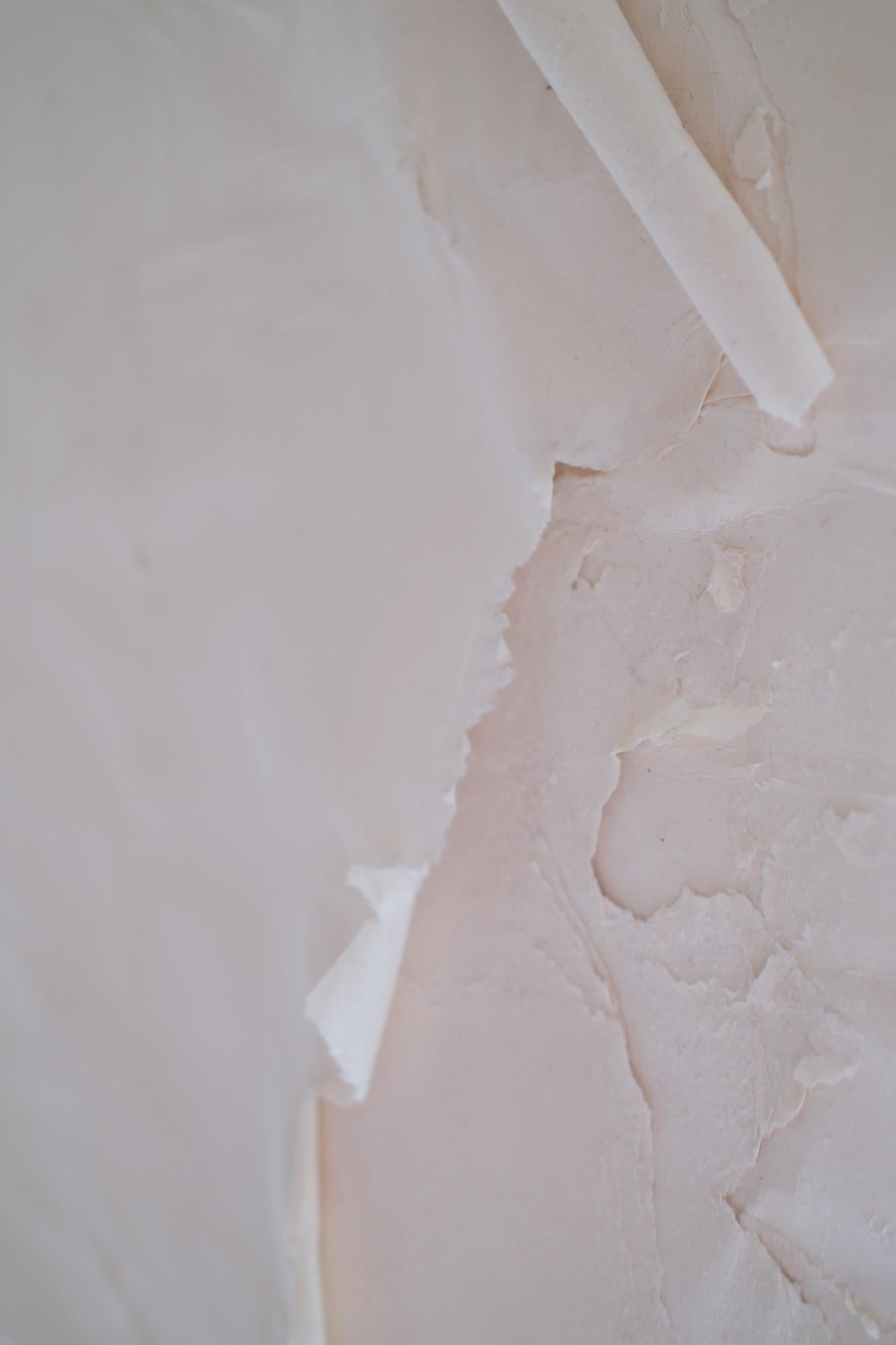 Minimalist White Paper Composition on Bamboo, 2024 - 'Impronta 2' For Sale 2