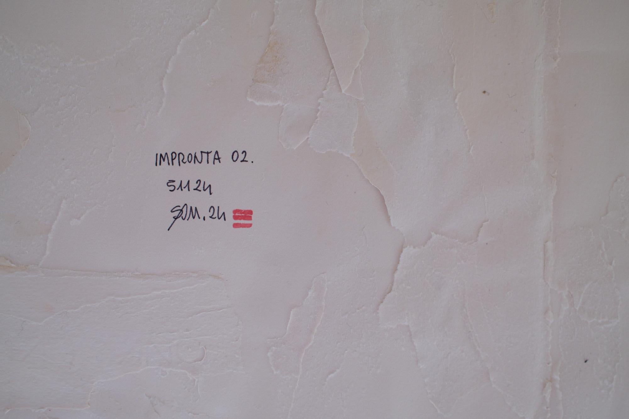 Minimalist White Paper Composition on Bamboo, 2024 - 'Impronta 2' For Sale 5