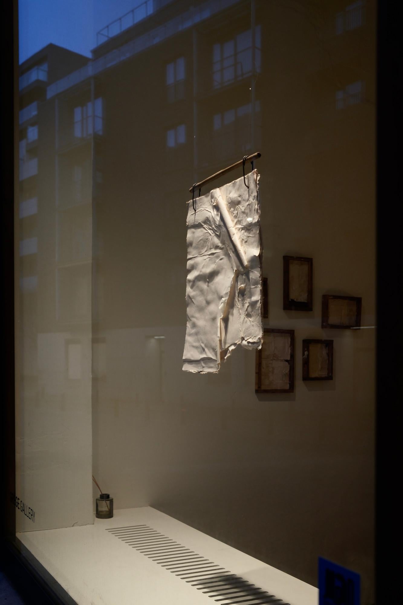 Minimalist White Paper Composition on Bamboo, 2024 - 'Impronta 2' For Sale 6